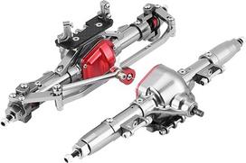 RC -Auto -Achsen Aluminiumlegierung vordere Hinterachse SCX10 AXIAL D90 1:10 CRAWLER Silber 210 mm Schwerlenkverknüpfung Set
