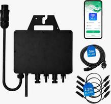 RC RockCore 800W Mikro-Wechselrichter, mit DC- und AC-Kabel, App-Steuerung über WLAN, MPPT Mikro-Netzeinspeise-Konverter, 26-60 V DC Eingang, IP67, Schwarz, 0% MwSt