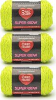 Red Heart Super Glow Aurora Yellow Yarn - 3 pakuotės po 50 g - 100% poliesteris - #4 Worsted (vidutinio sunkumo) - 50 metrų - Mezgimas / nėrimas