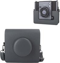Retro fotoaparato dėklas Fujifilm Instax Wide EVO, skirtas INSTAX Wide EVO, apsauginis dėklas su reguliuojamu dirželiu per petį, pilkas