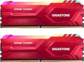 RGB DDR4 OPERATYVIOJI ATMINTIS: GIGASTONE Game Turbo 32GB rinkinys (2 x 16GB) DDR4 3200MHz PC4-25600 CL16-18-18-40 Intel XMP 2.0 AMD Ryzen 1.35V UDIMM 288Pin Non-ECC Unbuffered Desktop High Performance Memory Red