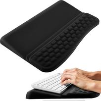 Riešo atrama klaviatūrai, riešo atrama klaviatūros delnų atramai, ergonomiška, atminties putų neslystanti klaviatūros atrama, patogi klaviatūros riešo atrama kompiuteriui, rašymui, biurui, darbui, namams, žaidimams (juoda)