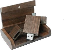Riešutmedžio medžio dėžutė USB C atmintinė 32GB, OTG USB C rašiklinis diskas, USB 2.0 ir USB C atmintinės, C tipo atminties kortelė, skirta USB A + USB C "Android" išmaniajam telefonui