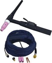 RIVERWELD WP-17 SR-17 TIG suvirinimo degiklis sukomplektuotas 4 metrai 150 amperų oru aušinamos vielos 10 mm² jungtis M16 * 1,5 2 kontaktų