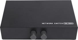 RJ45 tinklo jungiklis Metalinis apvalkalas 1 in 2 Out Splitter Hub Juodas A-B jungiklio selektoriaus jungiklis namams RJ45 Splitterio selektoriaus jungiklis telefono programoms