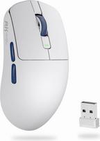 RK ROYAL KLUDGE M30 belaidė žaidimų pelė, 12000 DPI "PixArt PAW3311" jutiklis, 41 g itin lengva belaidė žaidimų pelė, 1000 Hz apklausa, 2.4G/USB-C/Bluetooth pelė, 250 mAh, visiškai programuojami mygtukai, balta