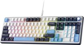 RK ROYAL KLUDGE X104 laidinė mechaninė klaviatūra, 100 % kreminė žaidimų klaviatūra su RGB apšvietimu, skaitmenine klaviatūra ir garsumo valdymu, keičiama "karštuoju būdu", iš anksto sutepta, US QWERTY