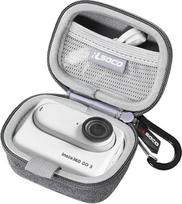 RLSOCO dėklas "Insta360 GO 3S" nešiojamajai 4K mini kamerai ir "Ace Pro 2" veiksmo kamerai, kelioninis apsauginis dėklas "Insta 360 GO 3S/GO 3/Ace Pro 2" kamerai su karabino kabliuku, atsparus vandeniui, pilkas
