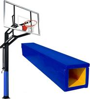 Robuste, wetterfeste, quadratische Basketballstangenpolsterung für Garage, Keller und Außenbereich - schützendes Schaumstoffkissen für erhöhte Sicherheit an Sportstöcken.