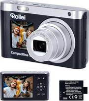Rollei Compactline 12X skaitmeninis fotoaparatas 64MP 4K fotokamera 12X optinis priartinimas Vlogging kamera su dvigubu ekranu Nešiojamasis kompaktiškas fotoaparatas paaugliams pradedantiesiems Skaitmeninis fotoaparatas Fotoaparatas Digicam