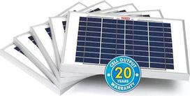 RS PRO saulės kolektorius polikristalinis 10 W, 397 x 280 x 25 mm, 60 W, 22 V/70 Ah, -40 °C + 85 °C, naudingumo koeficientas 17 %, 5 vnt. pakuotė