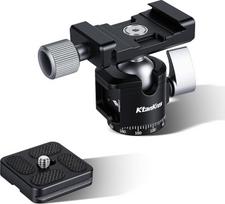 Rutulinė trikojo galvutė su 1/4 colio greito atleidimo plokštele, 5 kg apkrovos talpa, 360° pasukama trikojui, monopodui, fotoaparatui, DSLR