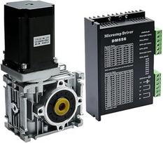 RV030 5:1 bis 80:1 Endlosschraube Drehzahlreduziererer mit Nema 23 2 Schrittmotor NM und DM542 Controller für Fräsmaschine (Ratio20)