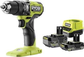 RYOBI 18V ONE+ bešepetėlinis akumuliatorinis gręžtuvas RPD18BL1-2C42S, maksimalus sukimo momentas 54Nm, be rakto G5 GripZone Komplekte yra 1 x 18V 4,0Ah ir 1 x 18V 2,0Ah akumuliatorius ir įkroviklis