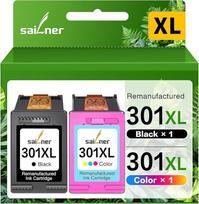 SAILNER 301XL Patronen Multipack kompatibel für HP 301 Druckerpatronen für HP 301 XL für HP Envy 4500 5530 5534 4504 DeskJet 2540 1510 2544 2549 OfficeJet 4630 4632 2620 2622 (Schwarz,Farbe)