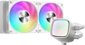SAMA L50 240 mm CPU skystas aušintuvas AIO aušintuvas su ARGB Infinity Mirror efektu 2 x 120 mm ARGB PWM ventiliatorius 28 mm Mažas triukšmas AM4 AM5/Intel LGA 1700/1150/1151/1200/1851 Baltas