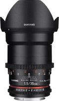 Samyang 35 mm T1.5 VDSLR II rankinio fokusavimo vaizdo objektyvas Nikon DSLR fotoaparatui