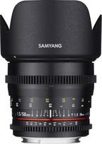 Samyang 50/1.5 objektyvas Vaizdo DSLR "Sony E" rankinio fokusavimo vaizdo objektyvas 0.8 pavarų dėžė Portretinis objektyvas Juoda