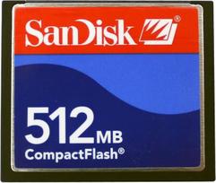 Sandisk 512MB CompactFlash CF kortelė