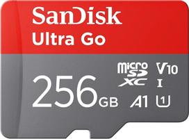 SANDISK 64GB "Ultra Go Micro SDXC" atminties kortelė + SD adapteris (skirta "Android" išmaniesiems telefonams ir planšetiniams kompiuteriams, iki 150MB/s skaitymo greitis) A1, "Full HD" vaizdo įrašas, UHS-I, 10 klasė, U1, skirta "Amazon