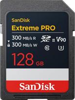 SANDISK Extreme PRO 128GB SDXC UHS-II kortelė (iki 300MB/s skaitymo ir rašymo greitis, V90, 8K)