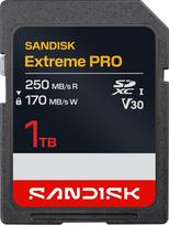 SANDISK Extreme PRO SD UHS-I 1 TB kortelė (iki 250MB/s skaitymo greitis ir 170MB/s įrašymo greitis, 4K UHD vaizdo įrašas, U3, V30)