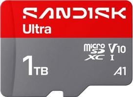 SANDISK Ultra microSDXC 1TB UHS-I kortelė + SD adapteris (iki 195MB/s skaitymas, Full HD vaizdo įrašas, V10, U1, C10, A1) Kortelė, skirta "Android" išmaniesiems telefonams ar planšetiniams kompiuteriams, fotoaparatams ir nešiojamiesiems kompiuteriams