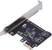 SATA 3.0 2 prievadų PCIe valdiklio kortelė PCI Express į SATA III 6Gbps su fiksuotais laikikliais Plug & Play