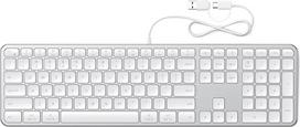 SATECHI Slim LX3 USB-C laidinė JAV kokybės klaviatūra su skaičių klaviatūra, standartinio dydžio, "Plug & Play", USB-C arba USB-A prievadas, "MacOS", "Windows" ir "Android", sidabrinė