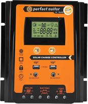 Saulės įkrovimo valdiklis 12 V Mppt IP32 vandeniui atsparus daugkartinės apsaugos saulės kolektorių baterijų valdiklis Dvigubas USB LCD ekranas 12 V / 24 V 30A50A (70A)