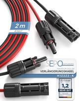 Saulės kabelio prailgintuvas 4 mm²/6 mm² - 2 rinkiniai po 1/2/3/5/10 m - Su 0 % PVM pagal § 12 straipsnio 3 dalį Ust jungiamasis kabelis su MC4 jungtimis - atsparus UV spinduliams ir ilgaamžis, skirtas saulės sistemoms
