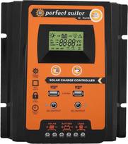 Saulės kolektorių baterijų valdiklis, 12V/24V 30A50A MPPT saulės įkrovimo valdiklis Saulės kolektorių baterijų valdiklis Dvigubas USB LCD ekranas (50A)