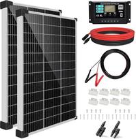 Saulės kolektorius 240W 2 vnt. 120W mono saulės kolektorius 30A įkroviklio valdiklis + 2,5 mm saulės kabelis + Z laikiklis