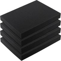 Schaumstoffblöcke mit hoher Dichte, 4 Stück, mit Gitter-Design, zum Basteln und Modellieren, 405 x 305 x 40 mm, Schwarz