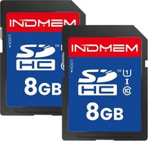 SD kortelė 8GB, SD atminties kortelė 8GB UHS-I SDHC U1 Class 10, didelės spartos kortelė, skirta skaitmeniniam fotoaparatui, kompiuteriui, sekimo kamerai, 2 pakuotės