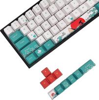 SDYZ Custom Keycap klavišų dangteliai 60 proc., tinka GK61/GK64/RK61/Anne/GH60/ALT61 mechaninėms klaviatūroms, 71 klavišų rinkinys, OEM profilio PBT klavišų dangteliai (Coral Sea Keycaps)
