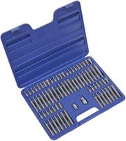 Sealey Ak21974 TRX/Security TRX/Hex/Spline/Ribe bitų rinkinys 74 vnt. 3/8 colio ir 1/2 colio Sq Dr.