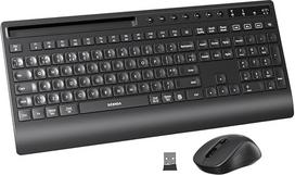 seenda COE201 belaidės "Bluetooth" klaviatūros ir pelės ergonominis 3 įrenginių prijungimo rinkinys, skirtas "Windows" / "Mac" / "iPad" / "Android" | Tyli belaidė pelė