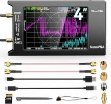 SEESII NanoVNA-H4 vektorinis tinklo analizatorius su 32GB kortele - antenų analizatorius 10,16 cm 4,4 9 kHz - 1,5 GHz HF VHF UHF su jutikliniu Smith diagramos, fazės ir vėlinimo ekranu