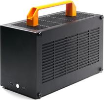 SGPC K49 serijos mini-ITX korpusas 7-8L nešiojamas SFF | 1,5 mm SPCC plienas + akrilas | USB-C + dvigubos rankenos | suderinamas SFX PSU ir 300 mm GPU | žaidimų ir namų biurui (juodas, platus)