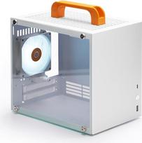 SGPC K66 Lite 8.4L/kompaktiškas mini ITX žaidimų korpusas/135 mm CPU aušintuvas ir 240 mm GPU bei SFX maitinimo šaltinio palaikymas/temperuoto stiklo šoninė sienelė/1 iš anksto įmontuotas ARGB ventiliatorius (K66Lite, baltas)