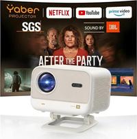 SGS sertifikuotas didelis ryškumas: Išmanusis projektorius, suderinamas su "Netflix", JBL 16 W "Dolby Audio", HDR10, automatinis fokusavimas ir trapecijos korekcija, "WiFi" ir "Bluetooth", 4K namų kino projektorius, Yaber L2 Plus FHD