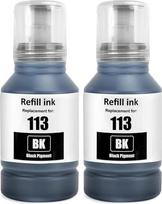 SHUOLEI 113 rašalas suderinamas su Epson 113 rašalo kasetėmis, skirtomis ET-5850 ET-16600 ET-5150 ET-5170 ET-5150 ET-16650 ET-15000 ET-5100 ET-5800 ET-5880 T-1615 T-0 (2 pakuotės 2 juodos spalvos)