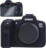 Silikoninis dėklas "Canon EOS R6/R6 II" dėklas, priedai su 2 pakuočių ekrano apsauga, nuimama objektyvo apsauga skaitmeniniam fotoaparatui "Canon EOS R6/EOS R6 II