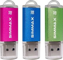 SIMMAX USB atmintinės 32GB USB atmintinė (32GB, rožinė, mėlyna, žalia)