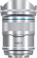 SIRUI Sniper 23 mm automatinio fokusavimo objektyvas, F1.2 plataus kampo APS-C fotoaparato objektyvas, E montavimo objektyvas, skirtas A6400, A6700, ZV-E10, FX3/30 (E montavimas, sidabrinis)