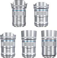 SIRUI Sniper F1.2 automatinio fokusavimo objektyvų rinkinys, 16 mm, 23 mm, 33 mm, 56 mm, 56 mm, 75 mm plačiakampio APS-C fotoaparato objektyvas, Z tvirtinimo objektyvas, skirtas Zfc, Z6, Z50, Z9 (AS-5S-ZS, Z tvirtinimas, sidabrinis)