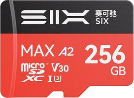SIX M200 256GB Micro-SD kortelė - iki 190MB/s 4K-UHD-Daueraufnahmen-A2,U3,V30 microSDXC-Speicherkarte 256GB su adapteriu, skirta veiksmo kameroms, fotoaparatams, filmavimo kameroms, prietaisų kameroms, išmaniesiems telefonams