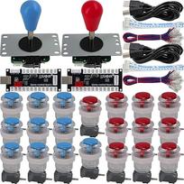 SJ@JX Arcade Game 2 Player Controller DIY Kit Microswitch Button 4&8 Way Joystick Zero Delay USB Encoder Fighting Stick Handles Console for PC MAME Raspberry Pi Retropie