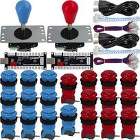 SJ@JX Arcade Game 2 Player Controller DIY Kit Microswitch Button 4&8 Way Joystick Zero Delay USB Encoder Fighting Stick Handles Console for PC MAME Raspberry Pi Retropie